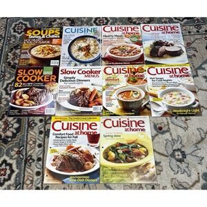 Lot of 10 Cuisine at Home Cooking Magazines Slow Cooker Soup Comfort Ephemera